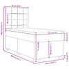 vidaXL Κρεβάτι Boxspring με Στρώμα Ανοιχτό Γκρι 100x200 εκ. Υφασμάτινο