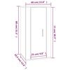 vidaXL Έπιπλο Τηλεόρασης Επιτοίχιο Λευκό 40x34,5x80 εκ.