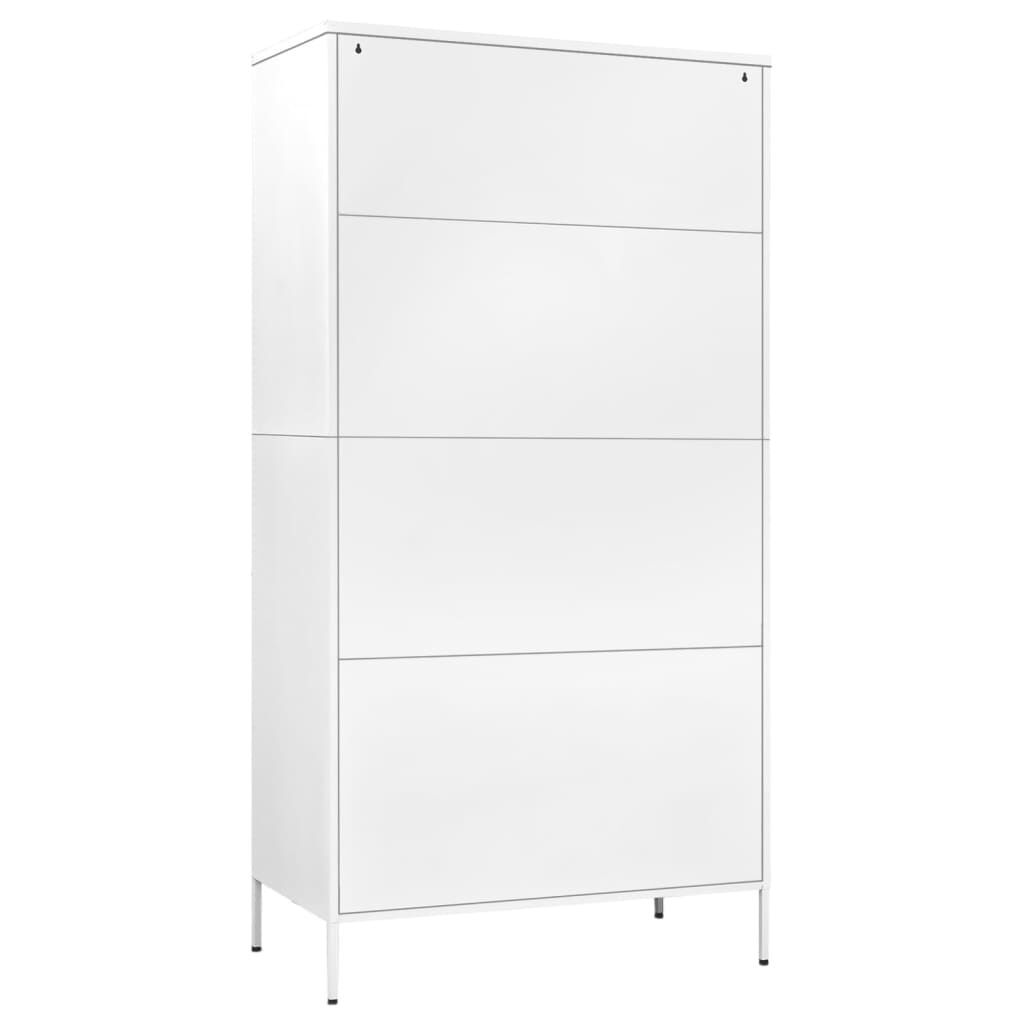 vidaXL Ντουλάπα Λευκή 90 x 50 x 180 εκ. από Ατσάλι