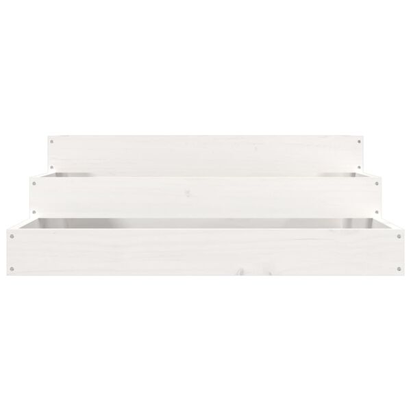 vidaXL Ζαρντινιέρα Λευκή 78 x 78 x 27 εκ. από Μασίφ Ξύλο Πεύκου