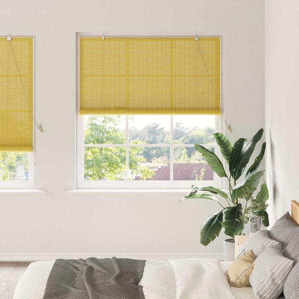 vidaXL Ρολά και Σκίες Παραθύρων Κίτρινο 150 x 220 cm Μπαμπού