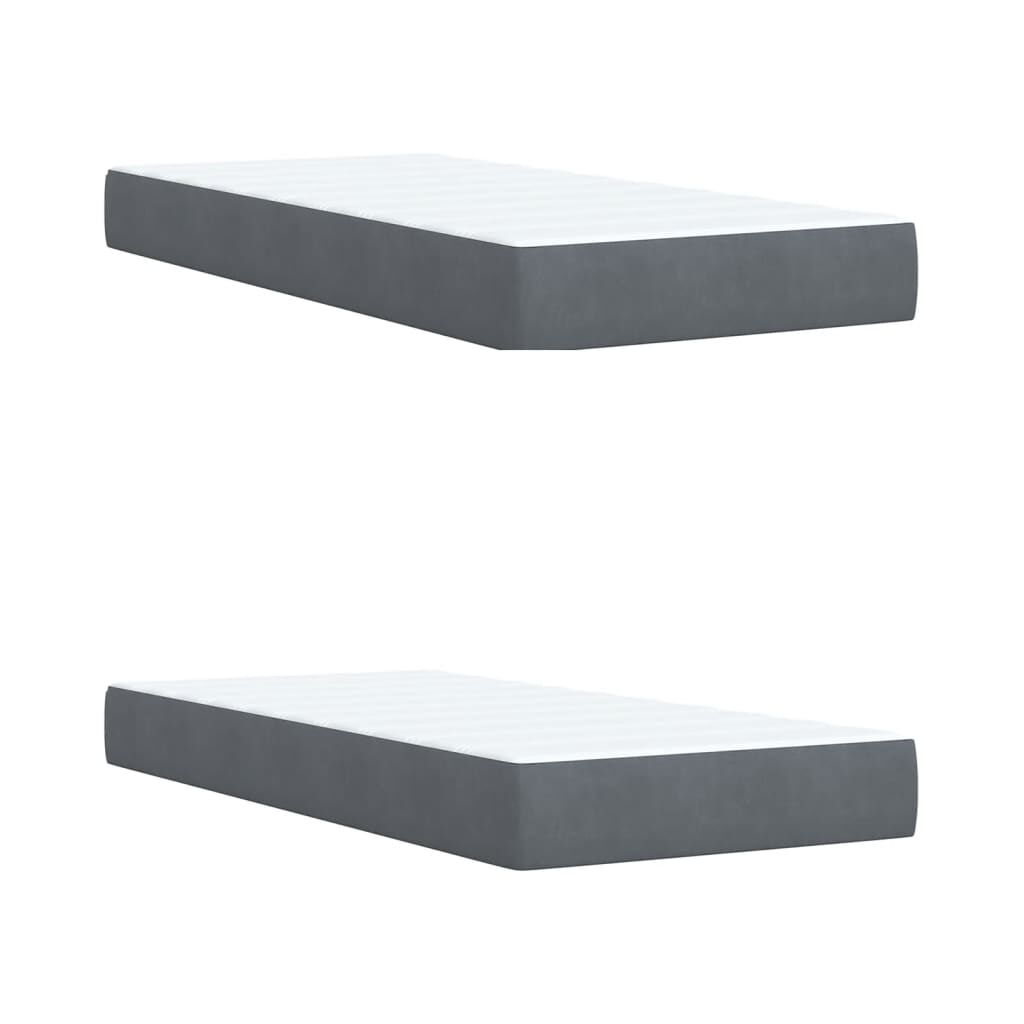 vidaXL Κρεβάτι Boxspring με Στρώμα Σκούρο Γκρι 200x200 εκ. Βελούδινο