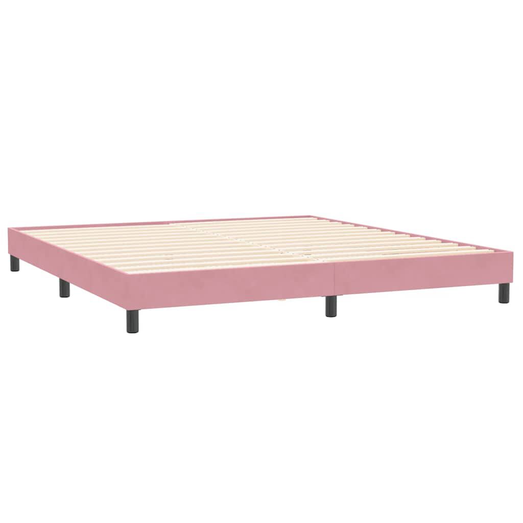 vidaXL Κρεβάτι με στρώματα ροζ 180x220 cm Βελούδινο