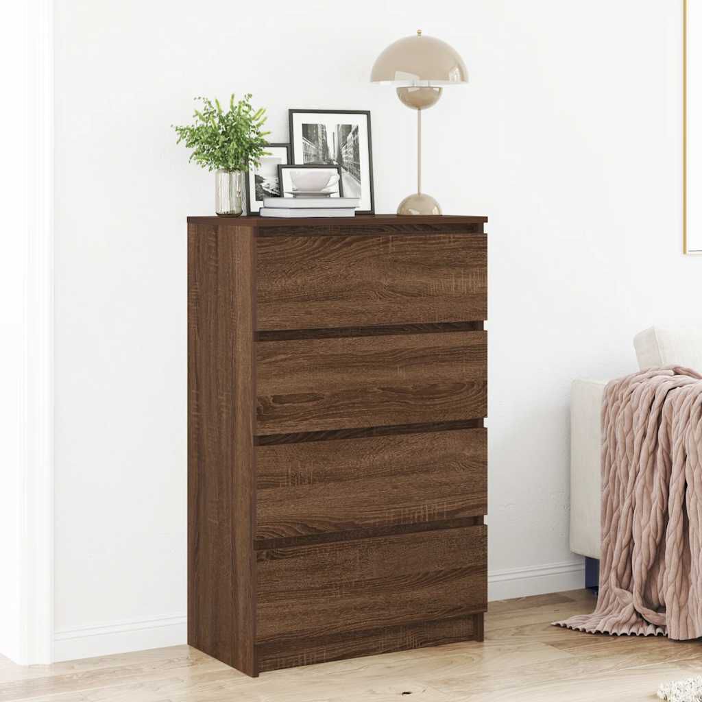 vidaXL Συρταριέρα Καφέ Δρυς 60 x 35 x 98,5 εκ. από Επεξεργασμένο Ξύλο