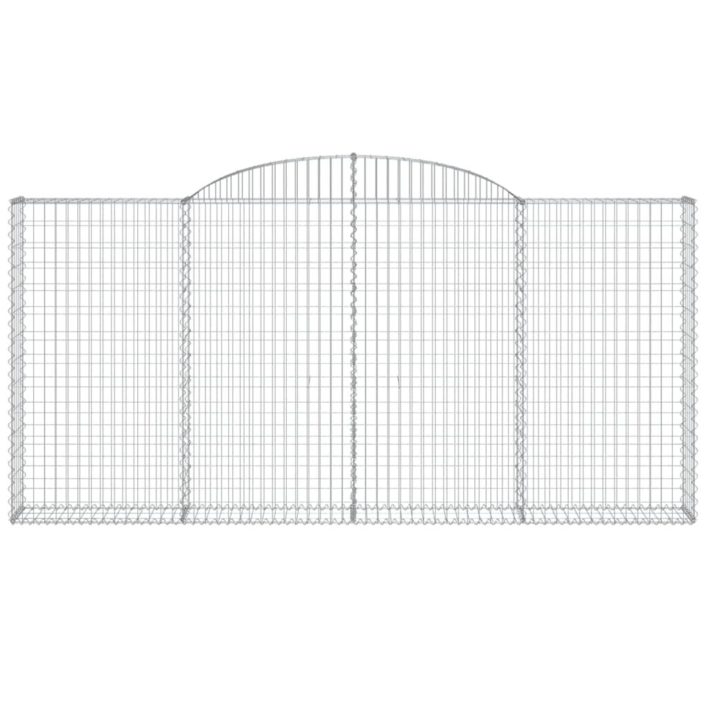 vidaXL Συρματοκιβώτια Τοξωτά 3 τεμ. 300x30x140/160 εκ. Γαλβαν. Ατσάλι