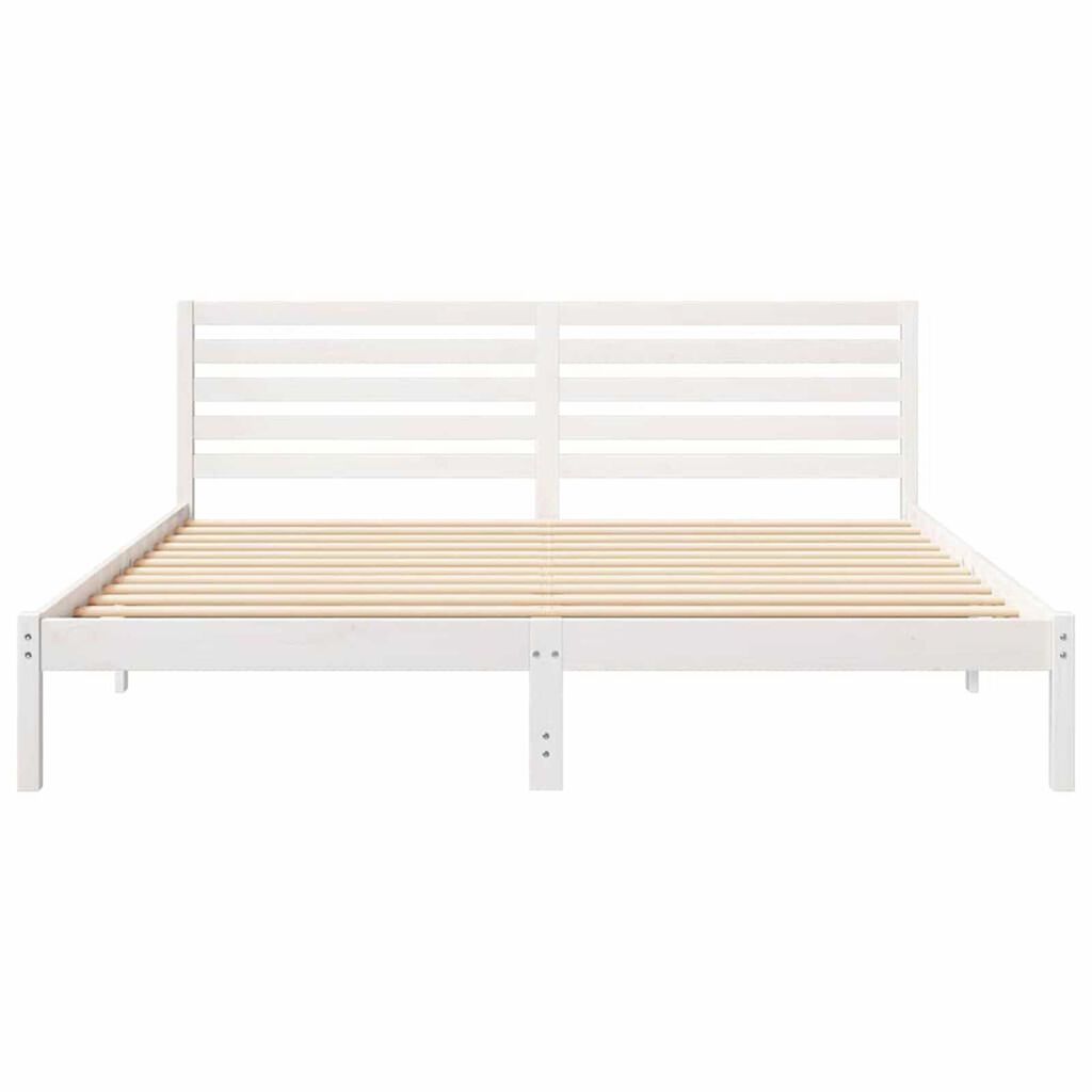 vidaXL Σκελετός Κρεβατιού Λευκό 200 x 200 cm Μασίφ ξύλο πεύκου