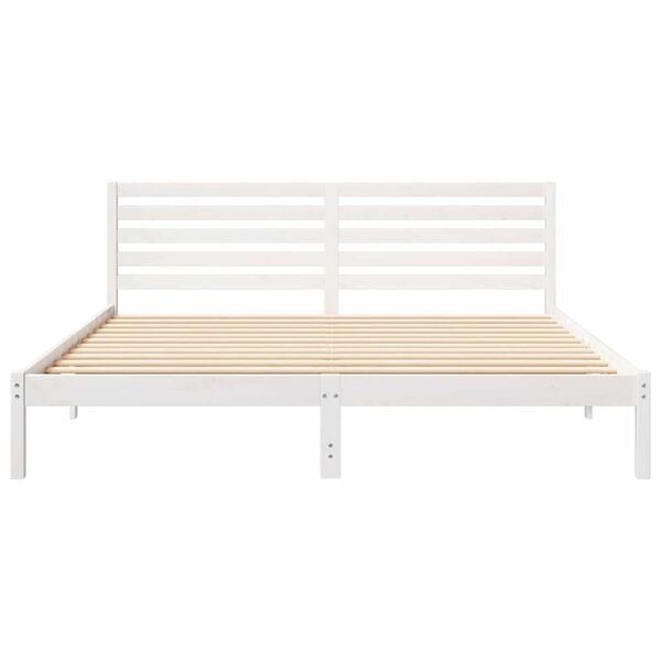 vidaXL Σκελετός Κρεβατιού Λευκό 200 x 200 cm Μασίφ ξύλο πεύκου