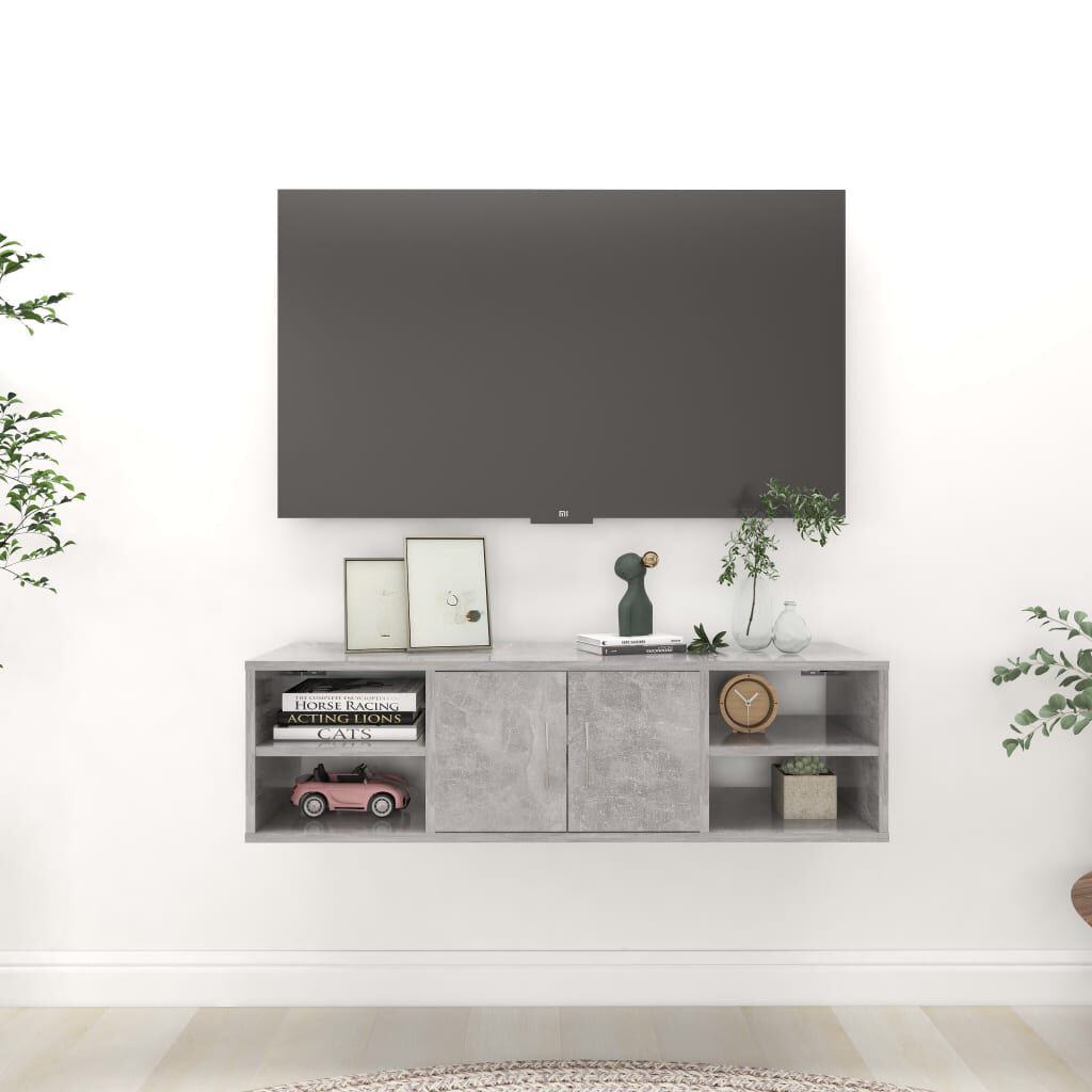 vidaXL Ραφιέρα Τοίχου Γκρι Σκυροδέματος 102x30x29 εκ. από Επεξ. Ξύλο