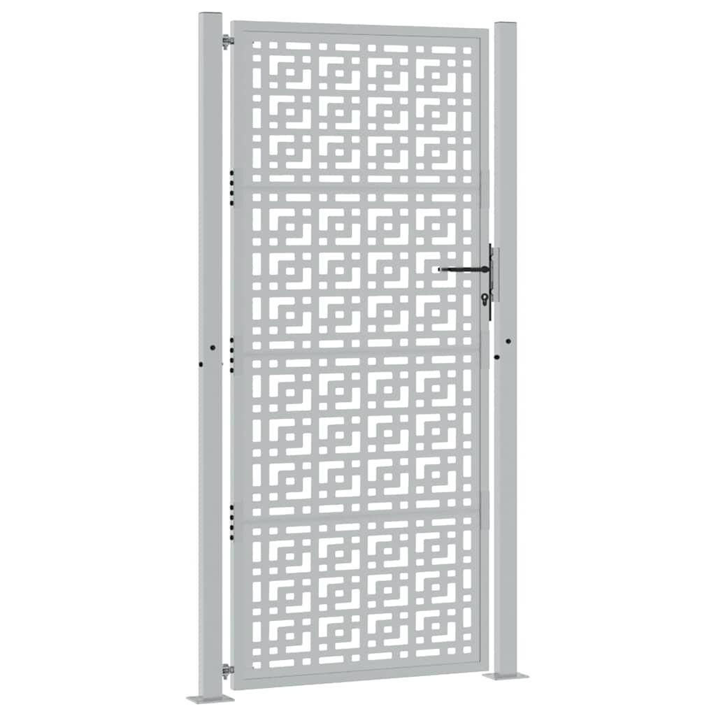 vidaXL Πύλη κήπου 105x205 cm Σταυρός σχεδιασμού από διαβρωμένο χάλυβα