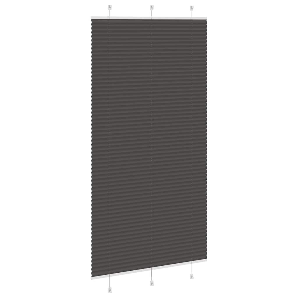 vidaXL Πλισέ περσίδα Μαύρο 105x200 cm Πλάτος υφάσματος 104,4 cm