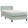 vidaXL Box Spring κρεβάτι με στρώμα ανοιχτό γκρι 90x220 εκ. Βελούδινο