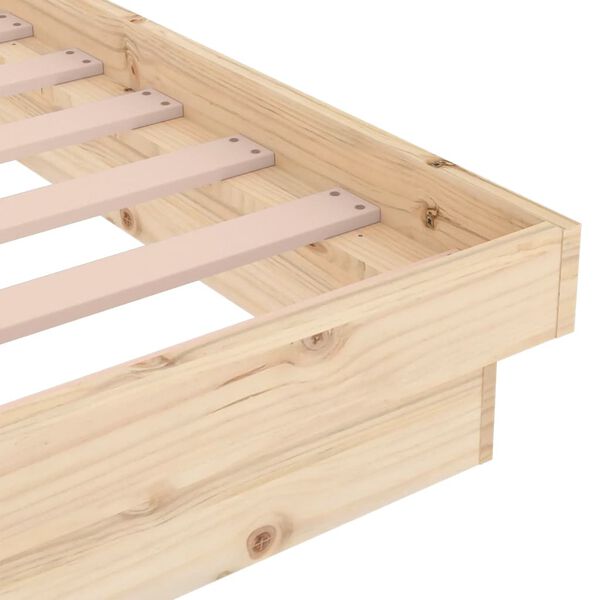 vidaXL Πλαίσιο Κρεβατιού 135 x 190 εκ. από Μασίφ Ξύλο Double