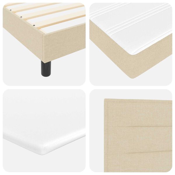 vidaXL Κρεβάτι με Βάση και Στρώμα & LED Κρέμα 120x200 εκ Υφάσματος