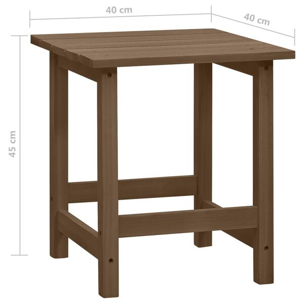 vidaXL Καρέκλα Κήπου Adirondack Καφέ με Ottoman & Τραπέζι Ξύλο Ελάτης