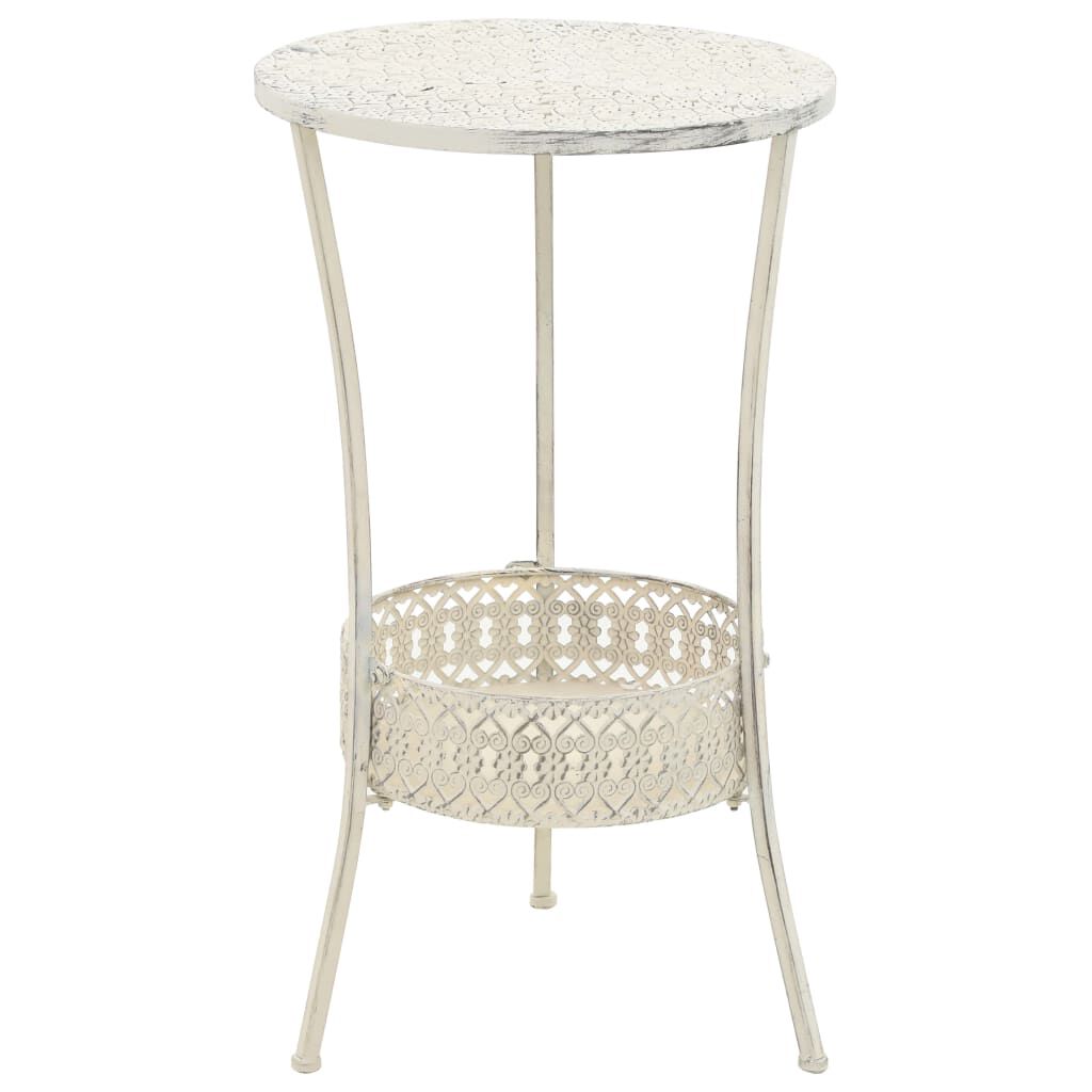 vidaXL Τραπέζι Bistro Vintage Στρογγυλό Λευκό 40 x 70 εκ. Μεταλλικό
