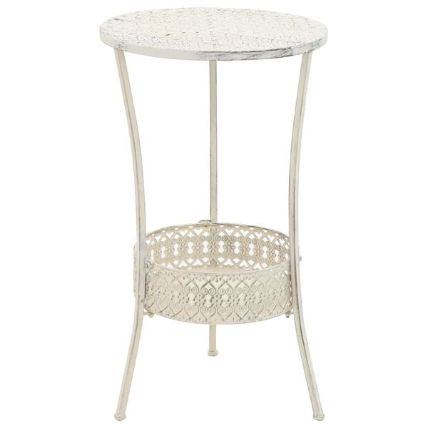 vidaXL Τραπέζι Bistro Vintage Στρογγυλό Λευκό 40 x 70 εκ. Μεταλλικό
