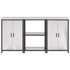 vidaXL Σετ Αποθήκευσης Κουζίνας με ράφι 3 pcs Ασημί 180 x 50 x 92 εκ.