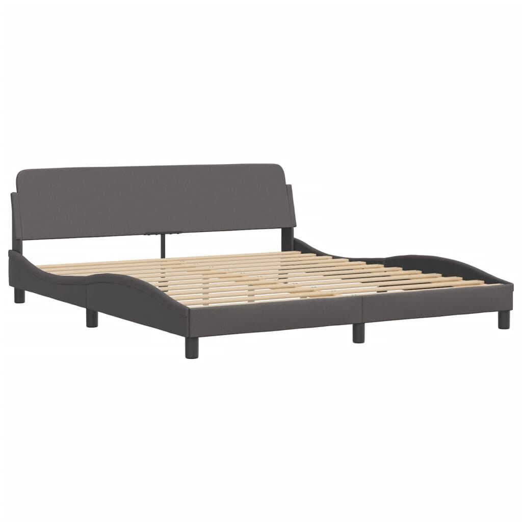 vidaXL Πλαίσιο Κρεβατιού με Κεφαλάρι Γκρι 180x200 εκ. Συνθετικό Δέρμα