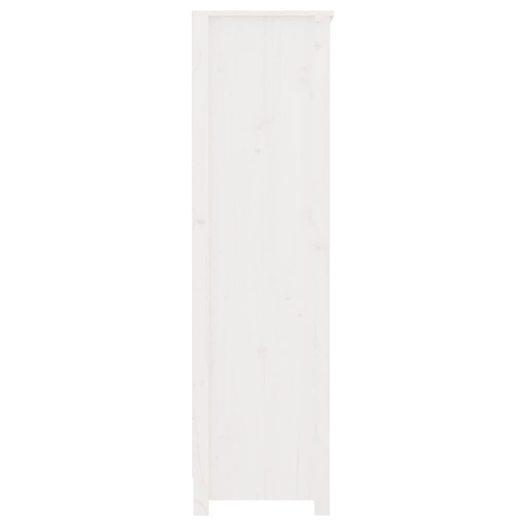 vidaXL Βιβλιοθήκη Λευκή 80x35x126 εκ. από Μασίφ Ξύλο Πεύκου