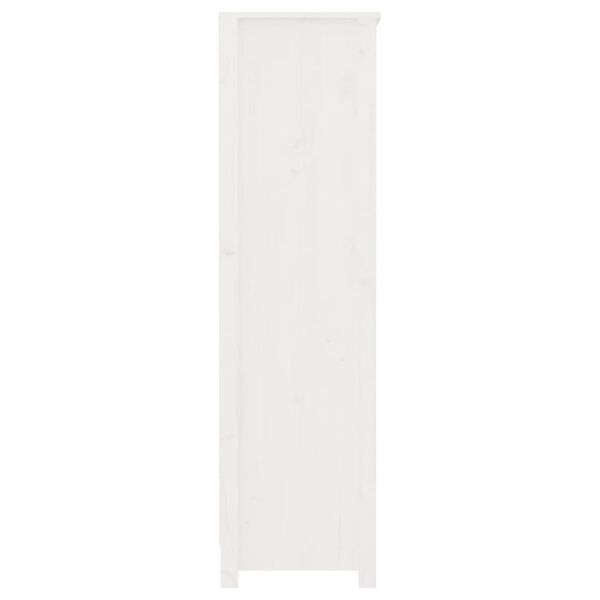 vidaXL Βιβλιοθήκη Λευκή 80x35x126 εκ. από Μασίφ Ξύλο Πεύκου