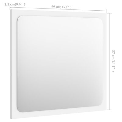 vidaXL Καθρέφτης Μπάνιου Λευκός 40 x 1,5 x 37 εκ. από Μοριοσανίδα