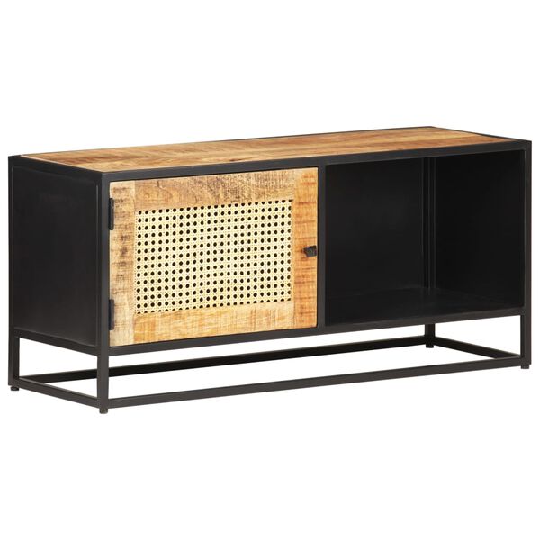 vidaXL Έπιπλο Τηλεόρασης 90x30x40εκ Ακατ. Μάνγκο/Φυσικό Ζαχαροκάλαμο