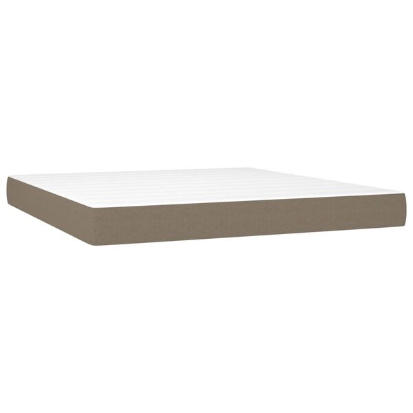 vidaXL Κρεβάτι Boxspring με Στρώμα & LED Taupe 160x200 εκ. Υφασμάτινο