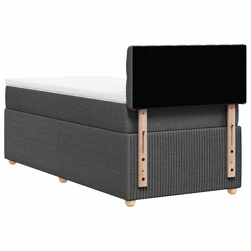vidaXL Κρεβάτι Boxspring με Στρώμα Σκούρο Γκρι 80x200 εκ. Υφασμάτινο