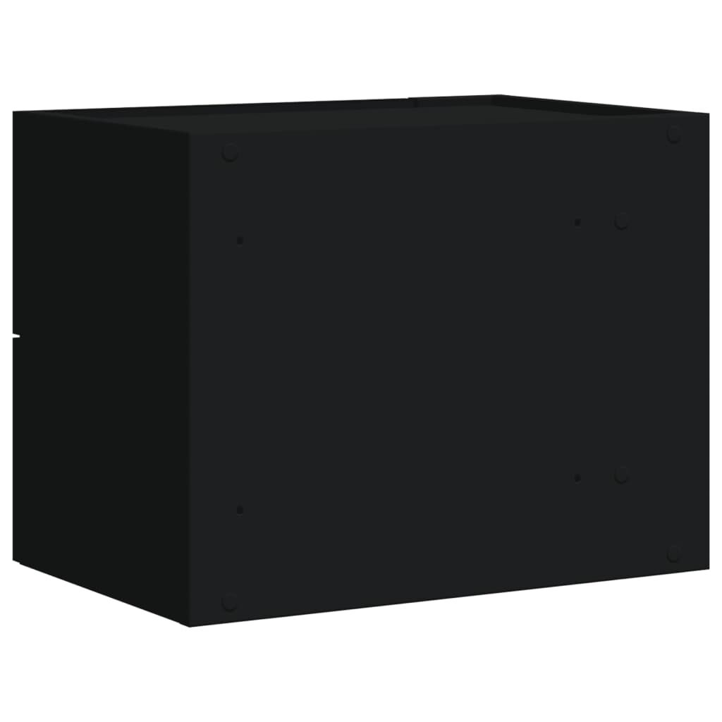vidaXL Κομοδίνο Επιτοίχιο Μαύρο 45x30x35 εκ.