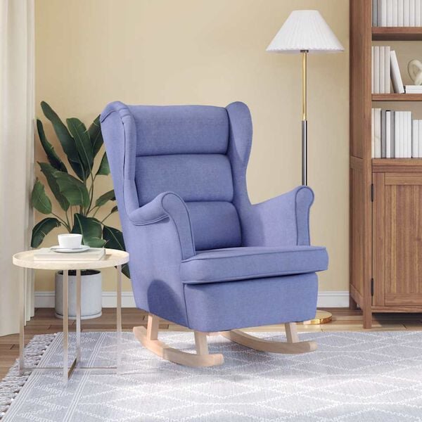 vidaXL Κουνιστή καρέκλα τζιν μπλε 74x90x102 cm Ύφασμα