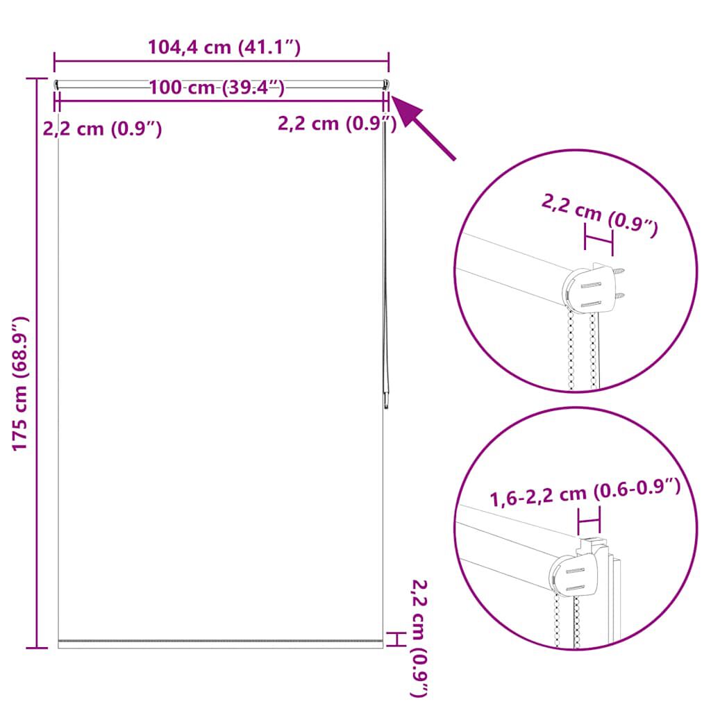 Στόρι Συσκότισης Ρόλερ Γκρι 100 x 175 εκ.