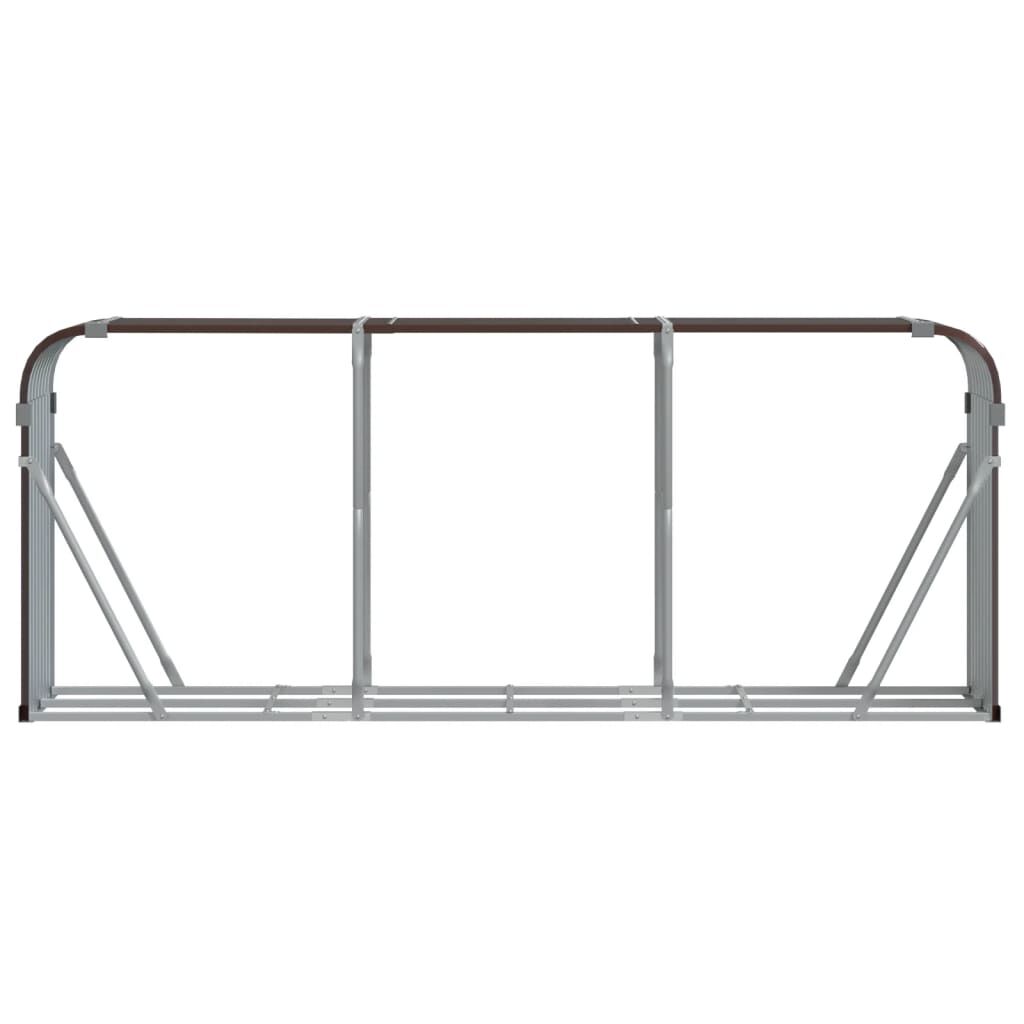 vidaXL Ξυλοθήκη Καφέ 234x45x100 εκ. από Γαλβανισμένο Ατσάλι