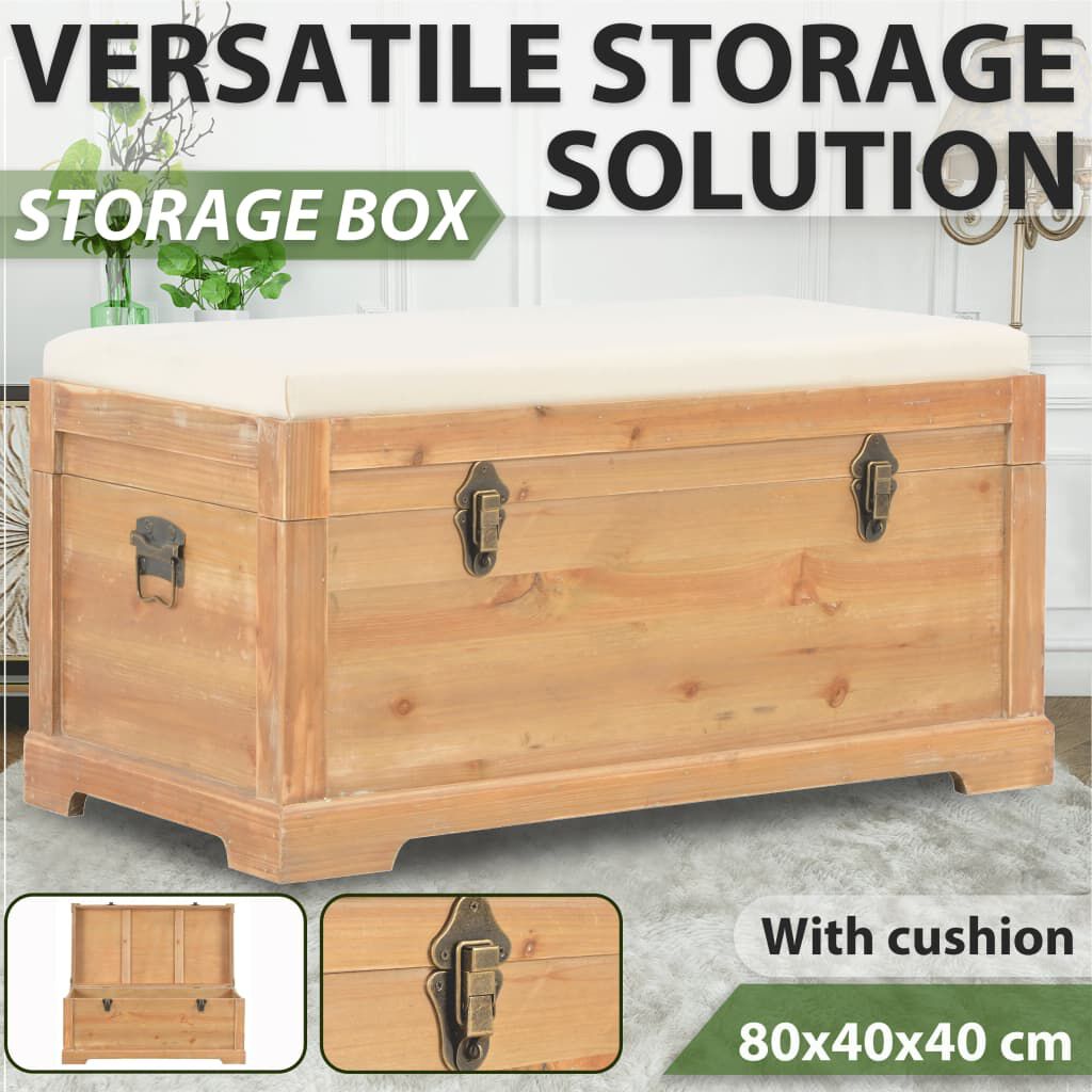 vidaXL Μπαούλο Αποθήκευσης με Μαξιλάρι 80 x 40 x 40 εκ. από MDF