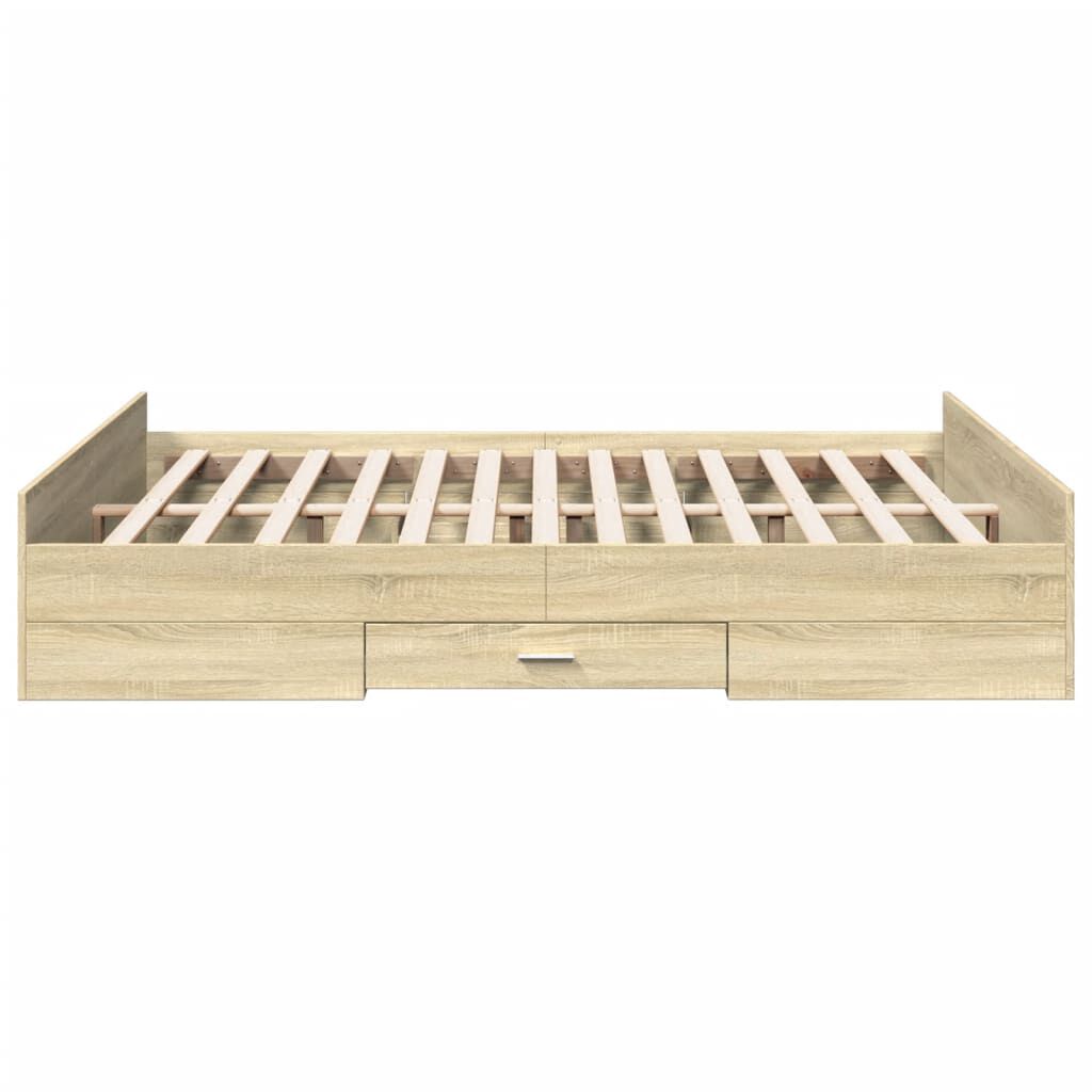 vidaXL Πλαίσιο Κρεβατιού με συρτάρια Sonoma Δρυς 140x200εκ. Επεξ. Ξύλο