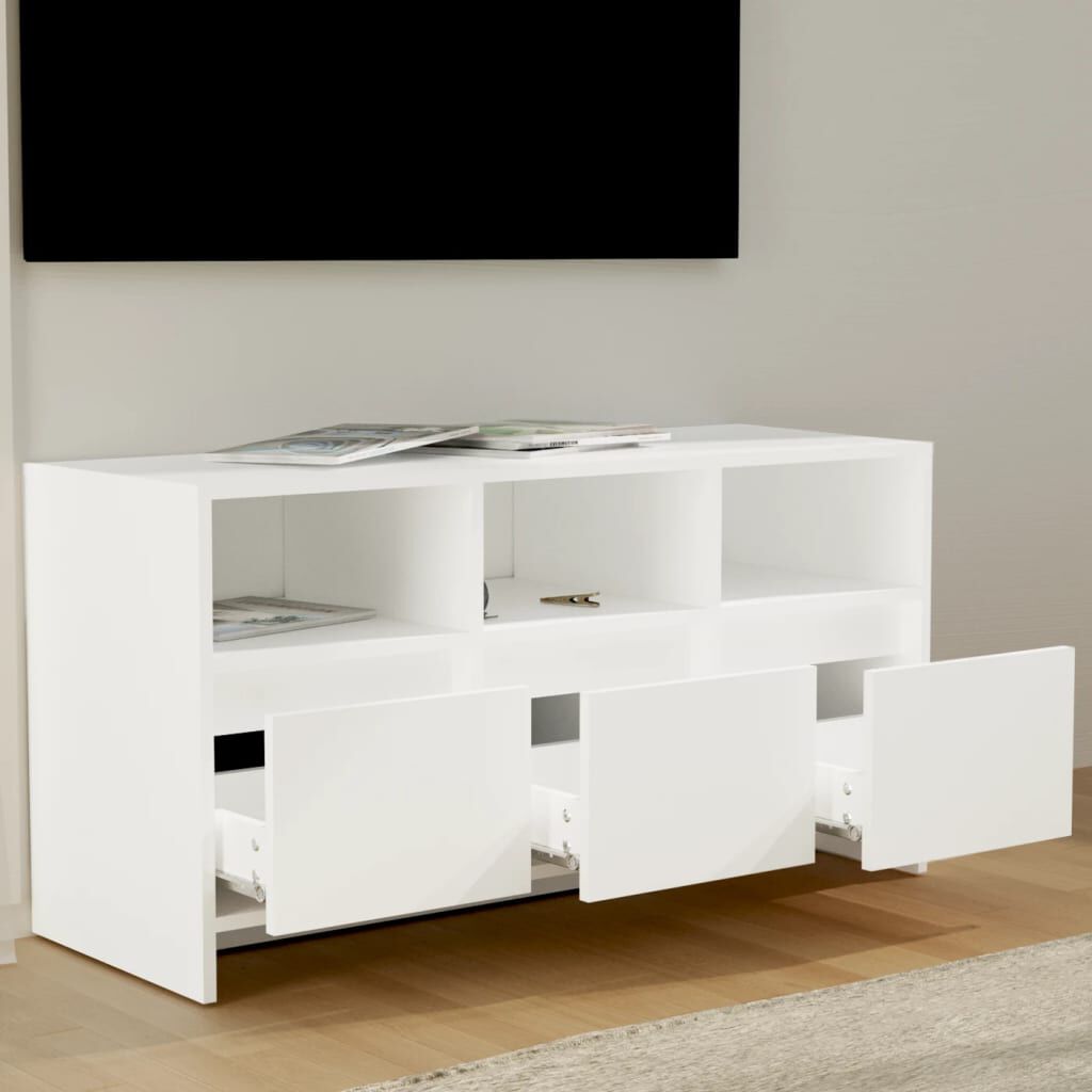 vidaXL Έπιπλο Τηλεόρασης Λευκό 102 x 37,5 x 52,5 εκ. από Επεξ. Ξύλο