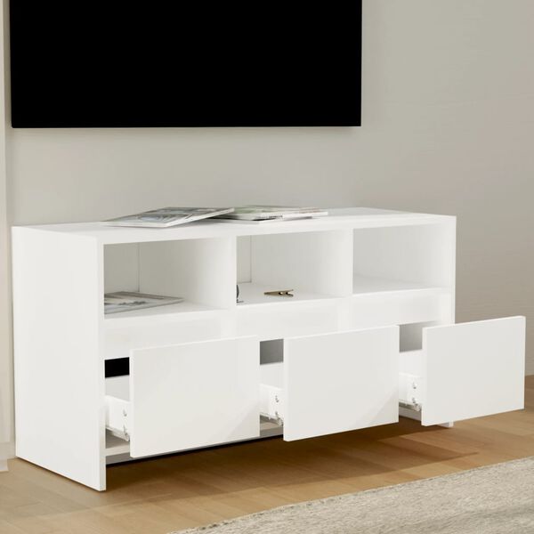 vidaXL Έπιπλο Τηλεόρασης Λευκό 102 x 37,5 x 52,5 εκ. από Επεξ. Ξύλο