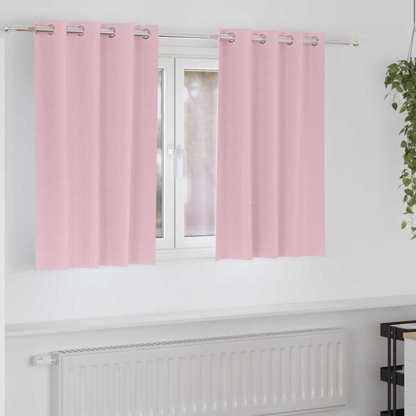 vidaXL Κουρτίνες 2 pcs Μωρουδίστικο Ροζ 140 x 140 cm Πολυεστέρας