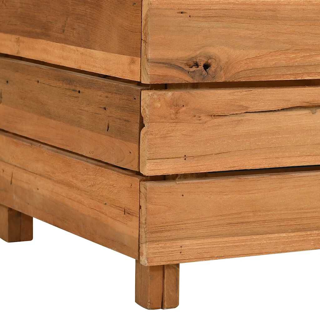 vidaXL Ζαρντινιέρα Υπερυψωμένη 100x40x72 εκ. Ανακυκλ. Ξύλο Teak/Ατσάλι