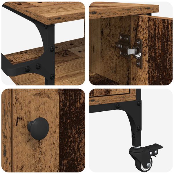 vidaXL Τροχόσπιτο Κουζίνας Παλιό Ξύλο 87,5x38,5x84,5 cm Κατασκευασμένο από Ξύλο