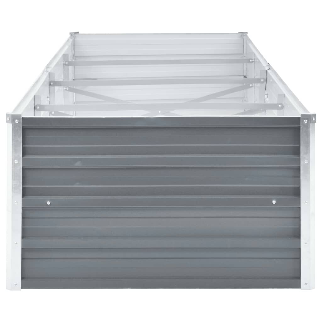 vidaXL Ζαρντινιέρα Υπερυψωμένη Γκρι 320x80x45 εκ. Γαλβανισμ. Χάλυβας