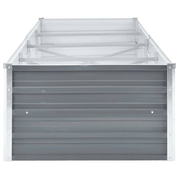 vidaXL Ζαρντινιέρα Υπερυψωμένη Γκρι 320x80x45 εκ. Γαλβανισμ. Χάλυβας
