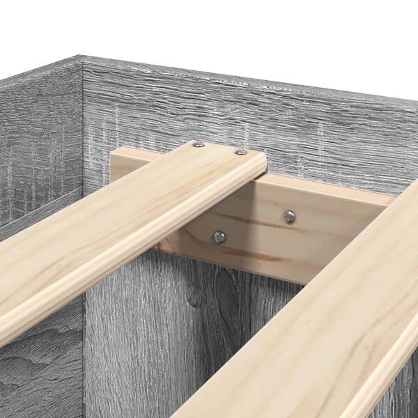 vidaXL Πλαίσιο Κρεβατιού Γκρι Sonoma 120 x 190 εκ. Επεξεργασμένο Ξύλο