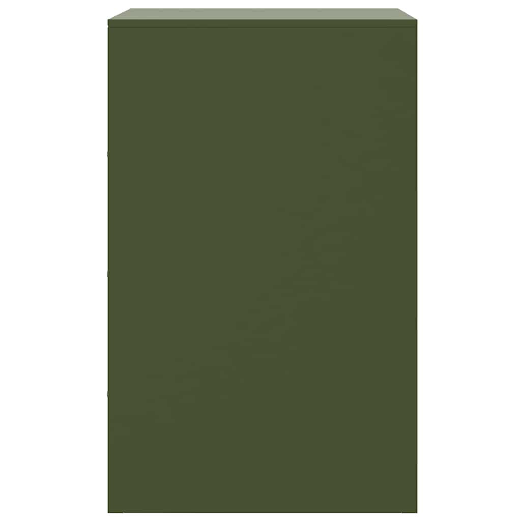 vidaXL Κομοδίνο Πράσινο Λαδί 34,5x39x62 εκ. από Χάλυβα