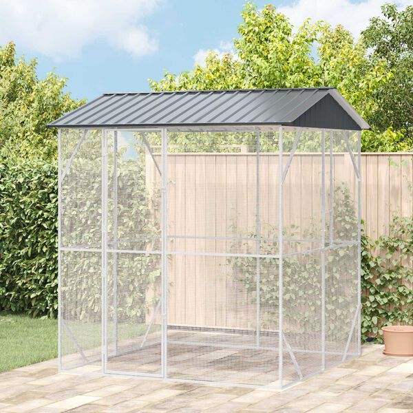 vidaXL Κλουβί Πουλιών Ανθρακί 215 x 208 x 247 εκ Γαλβανισμένος χάλυβας