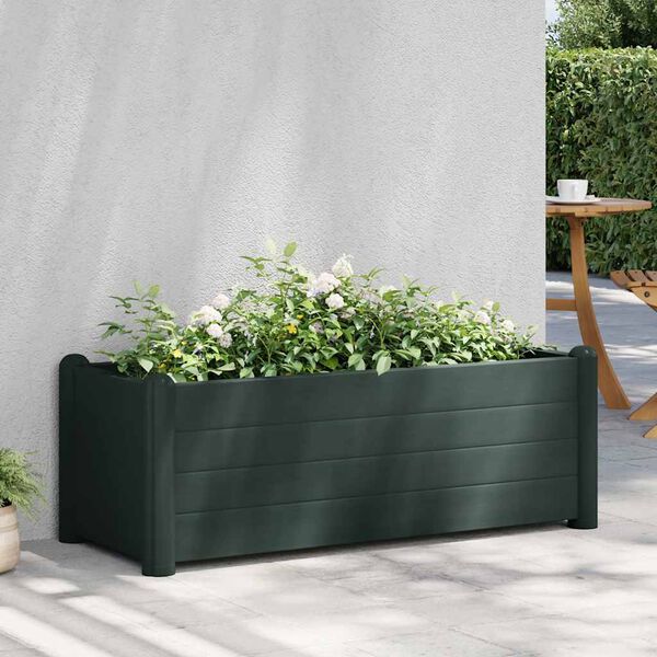 vidaXL Ζαρντινιέρα Υπερυψωμένη Πράσινη 100x43x35 εκ. Πολυπροπυλένιο