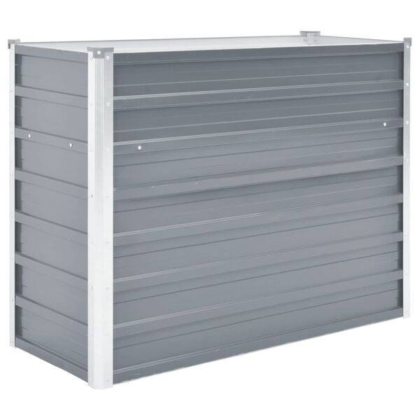 vidaXL Ζαρντινιέρα Υπερυψωμένη Γκρι 100x40x77 εκ. Γαλβανισμ. Χάλυβας
