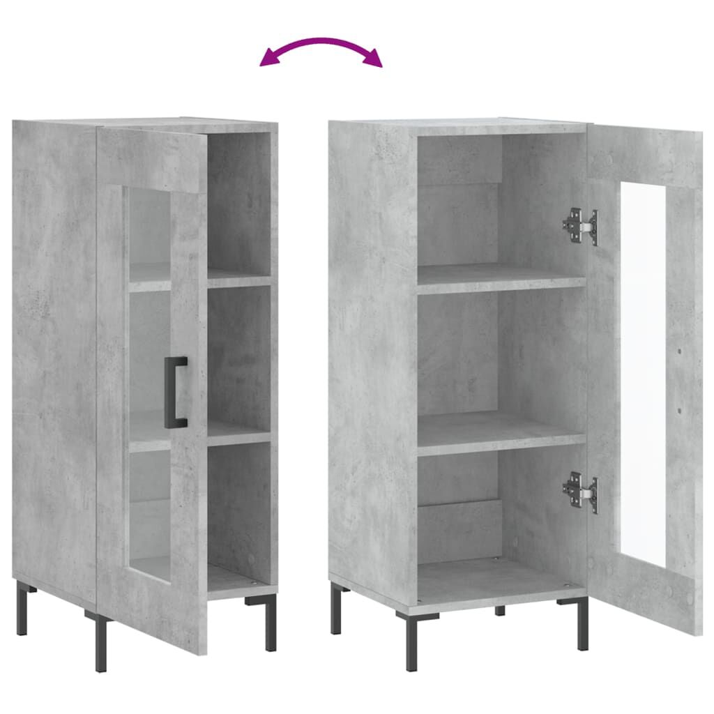 vidaXL Ντουλάπι Γκρι Σκυροδέματος 34,5x34x90 εκ. Επεξεργασμένο Ξύλο