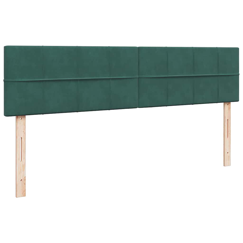 vidaXL Οθωμανικό κρεβάτι με στρώμα & LEDs Dark Green 180x200cm Velvet