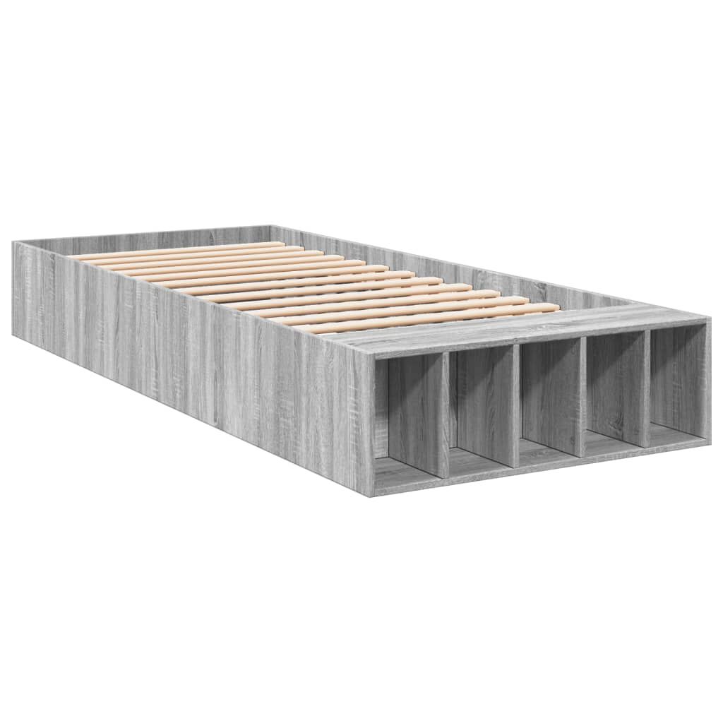 vidaXL Πλαίσιο Κρεβατιού Γκρι Sonoma 90 x 190 εκ. Επεξεργασμένο Ξύλο