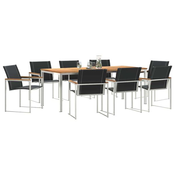 vidaXL ΣετΤραπεζαρίαςΚήπου 9 pcs Στερεό Τικ